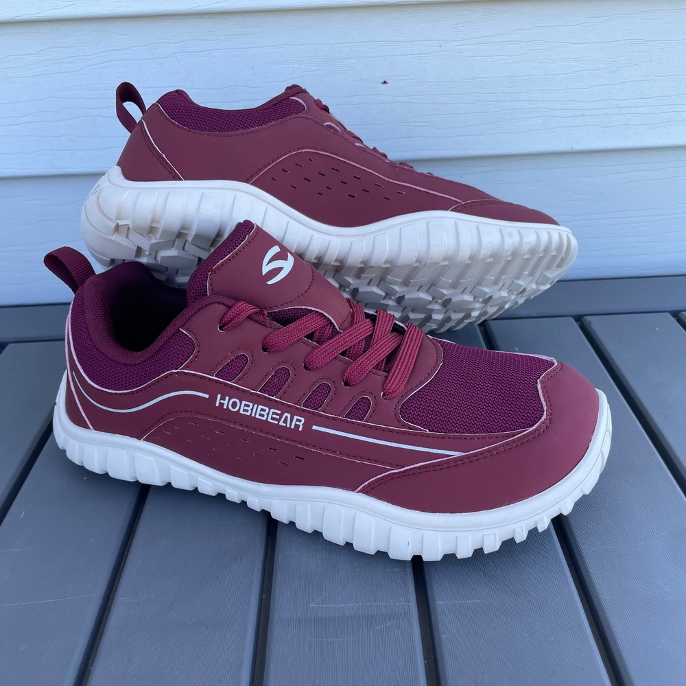 Hobibear Barefoot Shoes Burgundy Wide Toe Box Minimalist WS51157138 Size 40